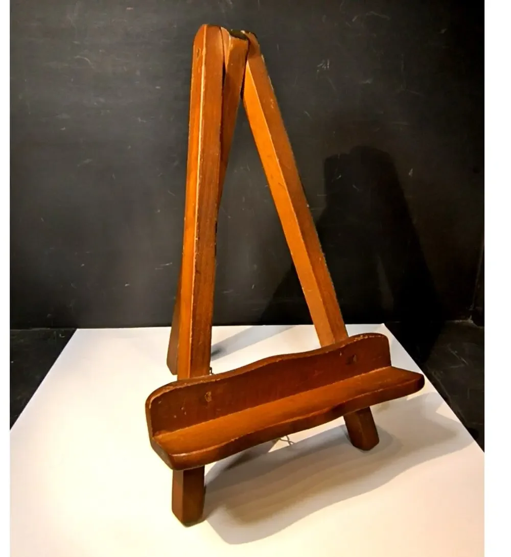 1983. Wooden Tripod Display Easel Foldable 6 x 10 Inches